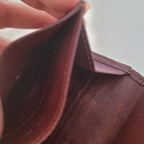 Cartier Vintage Mini Coin Case Pouch Wallet Bordeaux Leather Small Red Burgundy - Picture 5 of 11